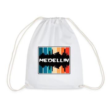 Medellin Kolumbien Skyline Silhouette Travel Souven - Turnbeutel - Weiß - Vorne