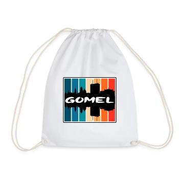 Gomel Belarus Skyline Silhouette Travel Souvenir - Drawstring Bag - white - Front