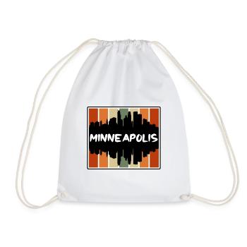 Minneapolis Minnesota Usa Skyline Silhouette Trave - Drawstring Bag - white - Front
