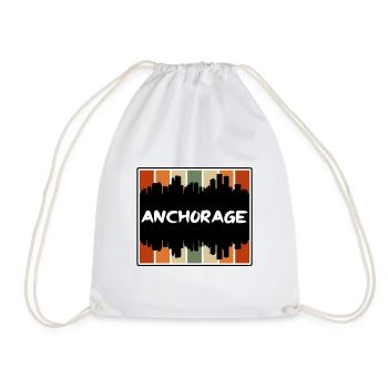 Anchorage Alaska Usa Skyline Silhouette Travel Sou - Turnbeutel - Weiß - Vorne