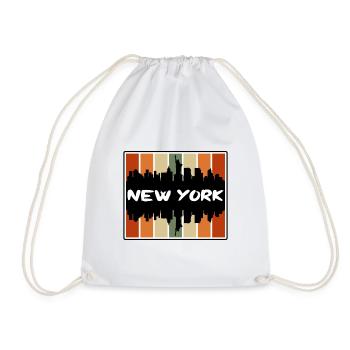 New York New York Usa Skyline Silhouette Travel So - Drawstring Bag - white - Front