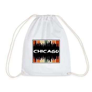 Chicago Illinois États-Unis Skyline Silhouette Voyage Sou - Sac de sport léger - blanc - Devant