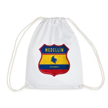 Medellín Kolumbien Wappen Design - Turnbeutel - Weiß - Vorne