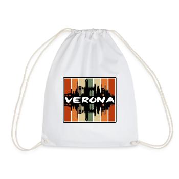 Vérone Italie Skyline Silhouette Souvenir de voyage - Sac de sport léger - blanc - Devant