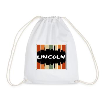 Lincoln Nebraska USA Skyline Silhouette Reisen Sou - Turnbeutel - Weiß - Vorne