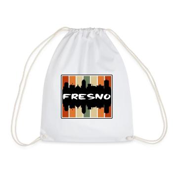 Fresno California Usa Skyline Silhouette Travel So - Drawstring Bag - white - Front