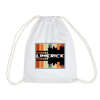 Limerick Ireland Skyline Silhouette Travel Souveni - Drawstring Bag - white - Front