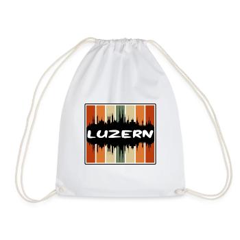Luzern Switzerland Skyline Silhouette Travel Souve - Drawstring Bag - white - Front