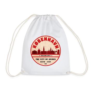 København Retro Stadt Silhouette - Turnbeutel - Weiß - Vorne