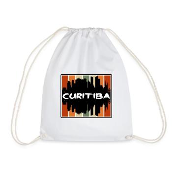 Curitiba Brazil Skyline Silhouette Travel Souvenir - Drawstring Bag - white - Front