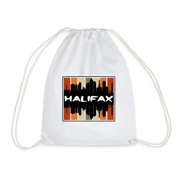 Halifax Canada Skyline Silhouette Travel Souvenir - Drawstring Bag - white - Front
