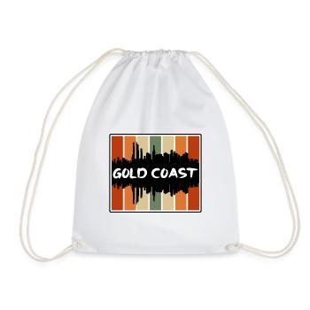Gold Coast Australia Skyline Silhouette Travel Sou - Drawstring Bag - white - Front
