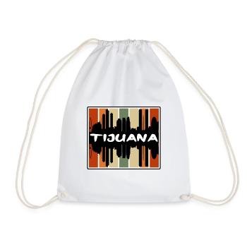 Tijuana Mexico Skyline Silhouette Travel Souvenir - Drawstring Bag - white - Front