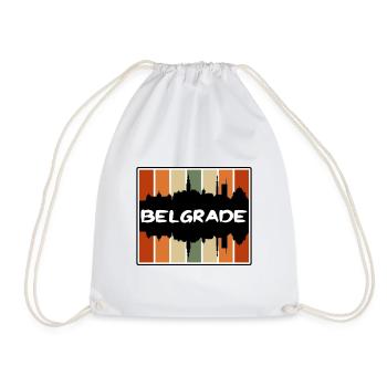 Belgrade Serbie Skyline Silhouette Souvenir de voyage - Sac de sport léger - blanc - Devant