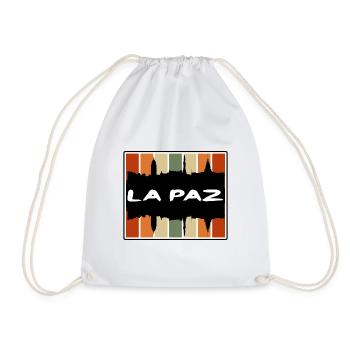 La Paz Bolivia Skyline Silhouette Travel Souvenir - Drawstring Bag - white - Front
