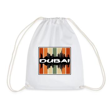 Dubai Uae Skyline Silhouette Travel Souvenir - Drawstring Bag - white - Front