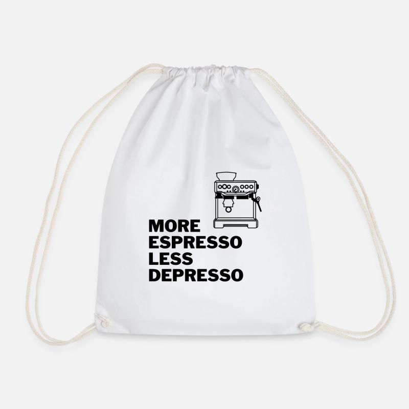 MORE ESPRESSO LESS DEPRESSO - Turnbeutel - Weiß