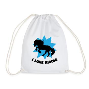 Horses Icelandic Horses Statement Riding Horse Love - Drawstring Bag - white - Front
