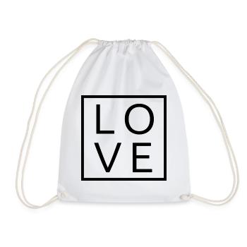Cool Awesome Love Square Gift Men Women & Kids - Drawstring Bag - white - Front