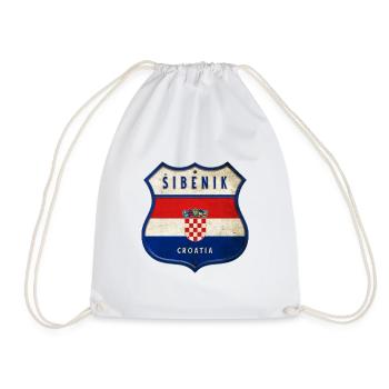 Šibenik Kroatien Flaggen Wappen Design - Turnbeutel - Weiß - Vorne