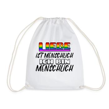Lgbt Liebe Statement Menschenrechte Regenbogen - Turnbeutel - Weiß - Vorne
