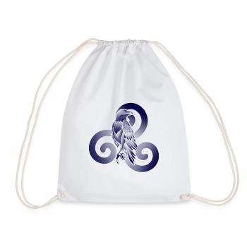 Raven triskel background - Drawstring Bag - white - Front