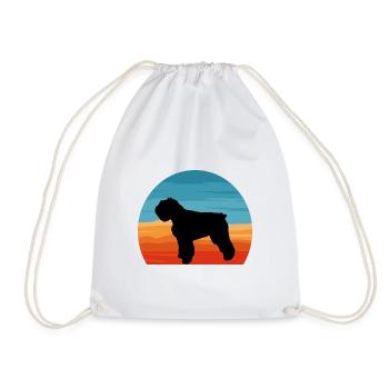 Bouvier Des Flandres Dog Silhouette Retro Coucher de Soleil - Sac de sport léger - blanc - Devant