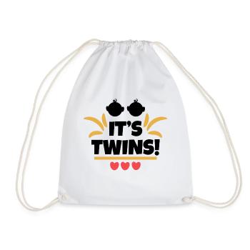 Heart Family Pregnant Pregnancy Statement - Drawstring Bag - white - Front