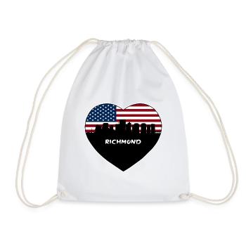 Richmond Virginia USA Flag Skyline Travel Souvenir - Drawstring Bag - white - Front