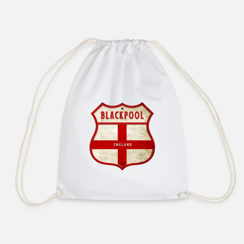 Blackpool England Flagge Wappen - Turnbeutel - Weiß