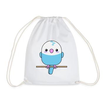 Perruche mignonne, perroquet, oiseau - Sac de sport léger - blanc - Devant