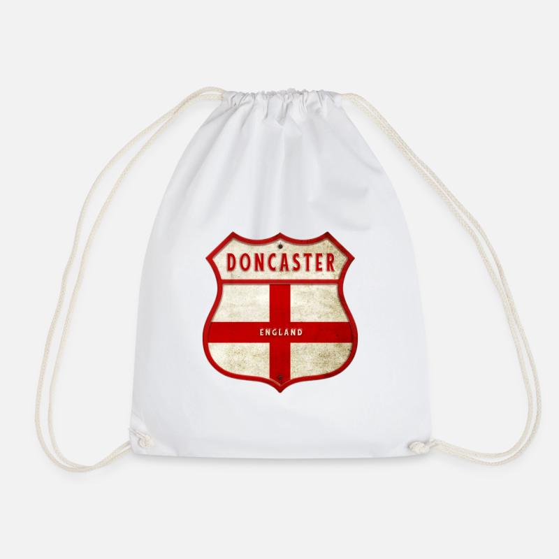 Doncaster England Flagge Wappen Design - Turnbeutel - Weiß