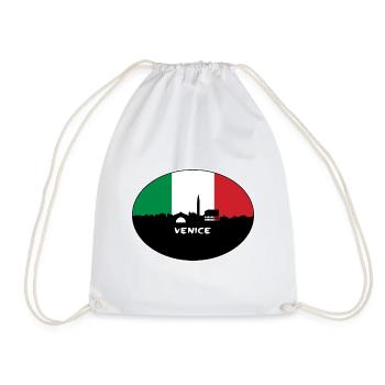 Venice Italy Flag Skyline Travel Souvenir - Drawstring Bag - white - Front