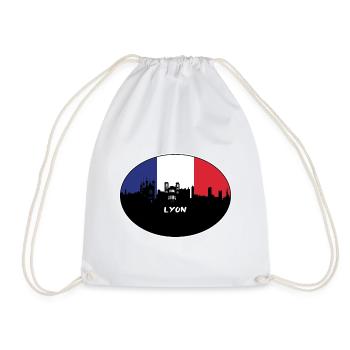Lyon Frankreich Flagge Skyline Reise Souvenir - Turnbeutel - Weiß - Vorne