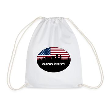 Corpus Christi Texas USA Flagge Skyline Reisen Souve - Turnbeutel - Weiß - Vorne