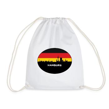 Hamburg Deutschland Flagge Skyline Silhouette Travel - Turnbeutel - Weiß - Vorne