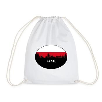 Lodz Pologne Flag Skyline Silhouette Voyage - Sac de sport léger - blanc - Devant