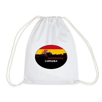 Cordoba Spain Flag Skyline Silhouette Travel - Drawstring Bag - white - Front