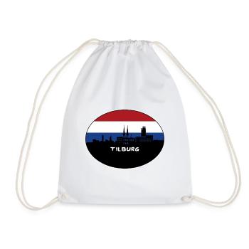 Tilburg Netherlands Flag Skyline Silhouette Travel - Drawstring Bag - white - Front