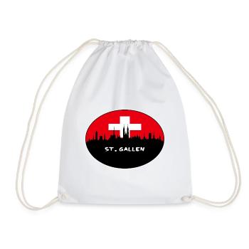 St. Gallen Suisse Drapeau Skyline Silhouette Tra - Sac de sport léger - blanc - Devant