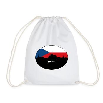 Brünn Tschechien Flagge Skyline Silhouette Reisen - Turnbeutel - Weiß - Vorne