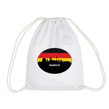 Munich Allemagne Drapeau Skyline Silhouette Travel - Sac de sport léger - blanc - Devant