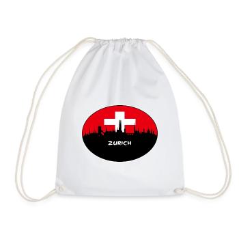 Zurich Suisse Drapeau Skyline Silhouette Travel - Sac de sport léger - blanc - Devant