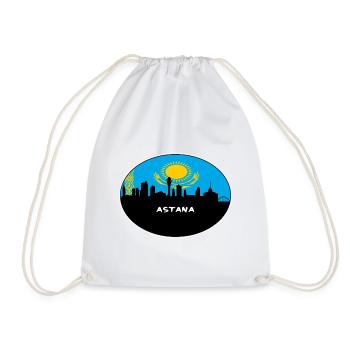 Astana Kazakhstan Drapeau Skyline Voyage Silhouette - Sac de sport léger - blanc - Devant