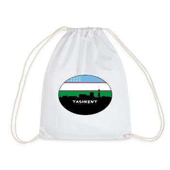 Tachkent Ouzbékistan Drapeau Skyline Voyage Silhouette - Sac de sport léger - blanc - Devant