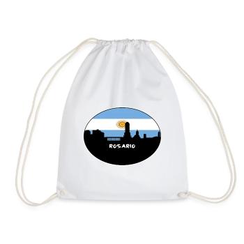Rosario Argentinien Flagge Skyline Silhouette Reisen - Turnbeutel - Weiß - Vorne