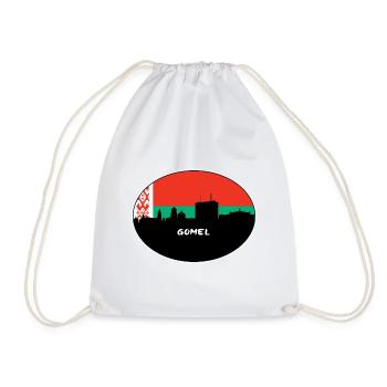 Gomel Belarus Flag Skyline Silhouette Travel - Drawstring Bag - white - Front