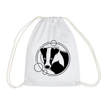 Blaireau en forme géométrique - Conception d’art au trait - Sac de sport léger - blanc - Devant