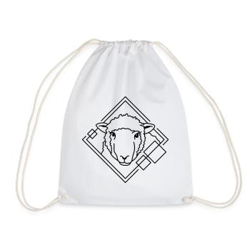 Moutons en forme géométrique - Conception d’art au trait - Sac de sport léger - blanc - Devant