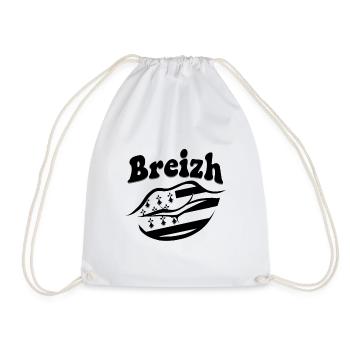 Breizh Bretagne design drapeau bouche - Sac de sport léger - blanc - Devant